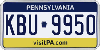 PA license plate KBU9950