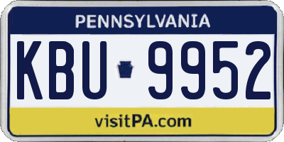 PA license plate KBU9952