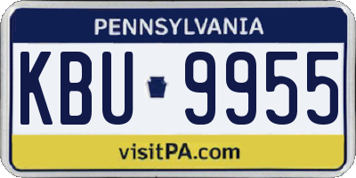 PA license plate KBU9955