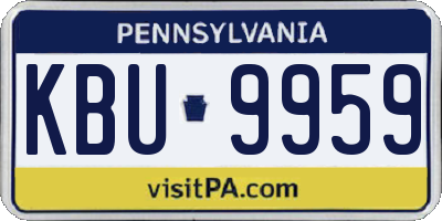 PA license plate KBU9959