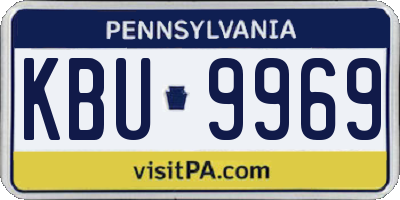 PA license plate KBU9969