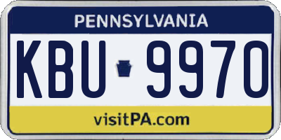 PA license plate KBU9970