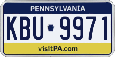 PA license plate KBU9971