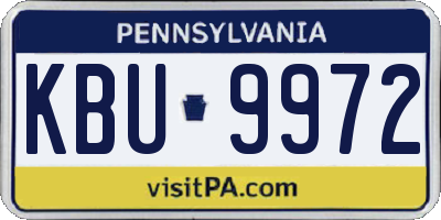 PA license plate KBU9972