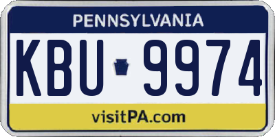 PA license plate KBU9974