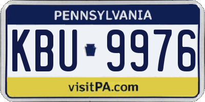 PA license plate KBU9976