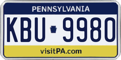 PA license plate KBU9980