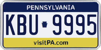 PA license plate KBU9995