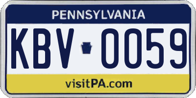 PA license plate KBV0059