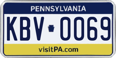 PA license plate KBV0069