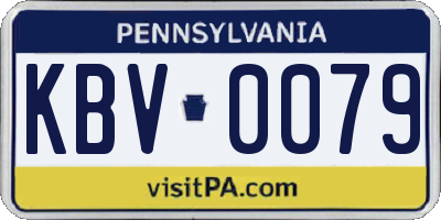 PA license plate KBV0079