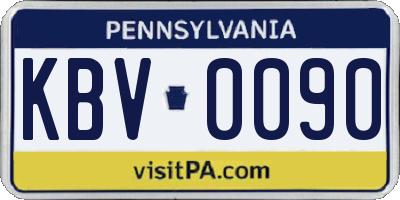 PA license plate KBV0090