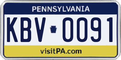 PA license plate KBV0091
