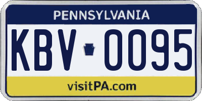 PA license plate KBV0095