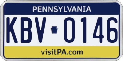 PA license plate KBV0146