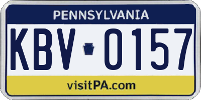 PA license plate KBV0157