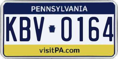 PA license plate KBV0164