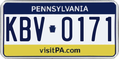 PA license plate KBV0171