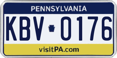 PA license plate KBV0176