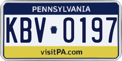PA license plate KBV0197