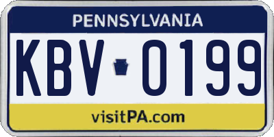 PA license plate KBV0199