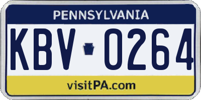 PA license plate KBV0264