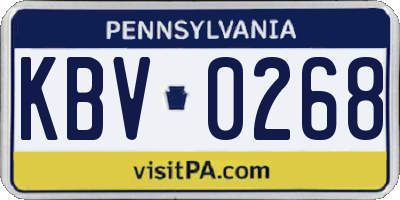 PA license plate KBV0268