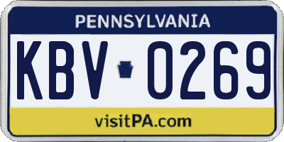PA license plate KBV0269