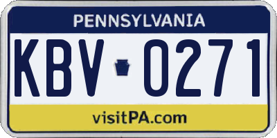 PA license plate KBV0271