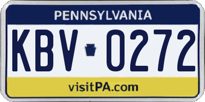 PA license plate KBV0272