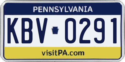 PA license plate KBV0291