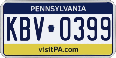 PA license plate KBV0399