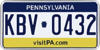 PA license plate KBV0432