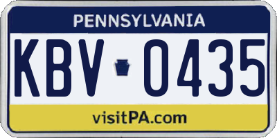 PA license plate KBV0435