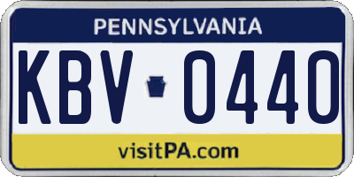 PA license plate KBV0440