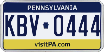 PA license plate KBV0444