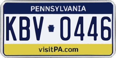 PA license plate KBV0446