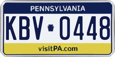PA license plate KBV0448