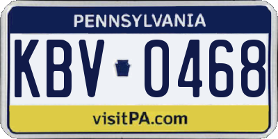 PA license plate KBV0468