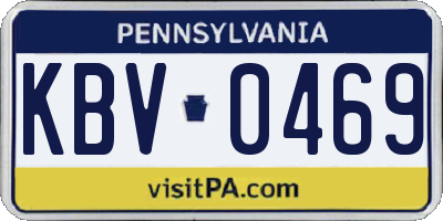 PA license plate KBV0469