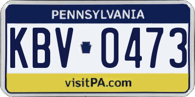 PA license plate KBV0473