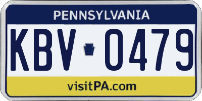 PA license plate KBV0479