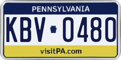 PA license plate KBV0480