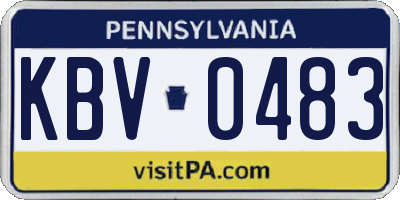 PA license plate KBV0483