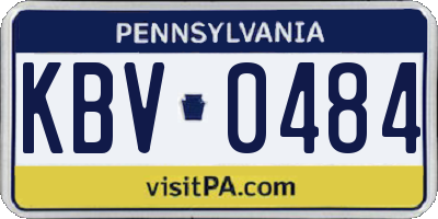 PA license plate KBV0484