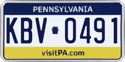 PA license plate KBV0491