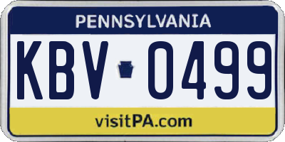 PA license plate KBV0499