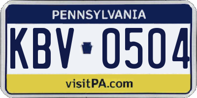 PA license plate KBV0504