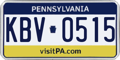 PA license plate KBV0515