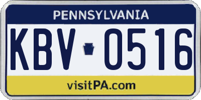 PA license plate KBV0516